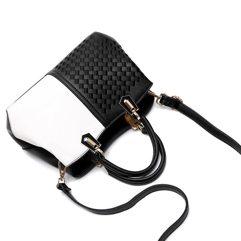 Colorblock Embroidery Crossbody Bag Top Handle Satchel Purses