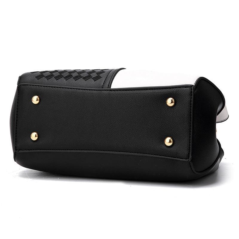 Colorblock Embroidery Crossbody Bag Top Handle Satchel Purses
