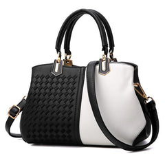 Colorblock Embroidery Crossbody Bag Top Handle Satchel Purses