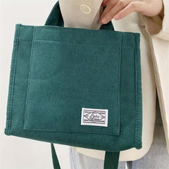 Corduroy Tote Bag Zipper Crossbody Bag