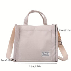 Corduroy Tote Bag Zipper Crossbody Bag