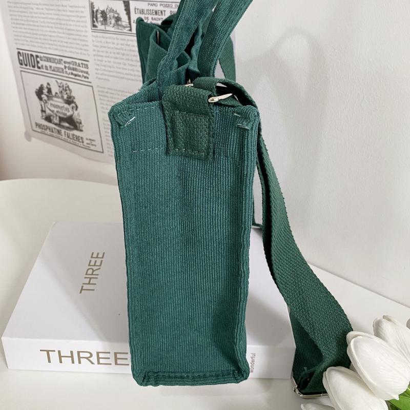 Corduroy Tote Bag Zipper Crossbody Bag