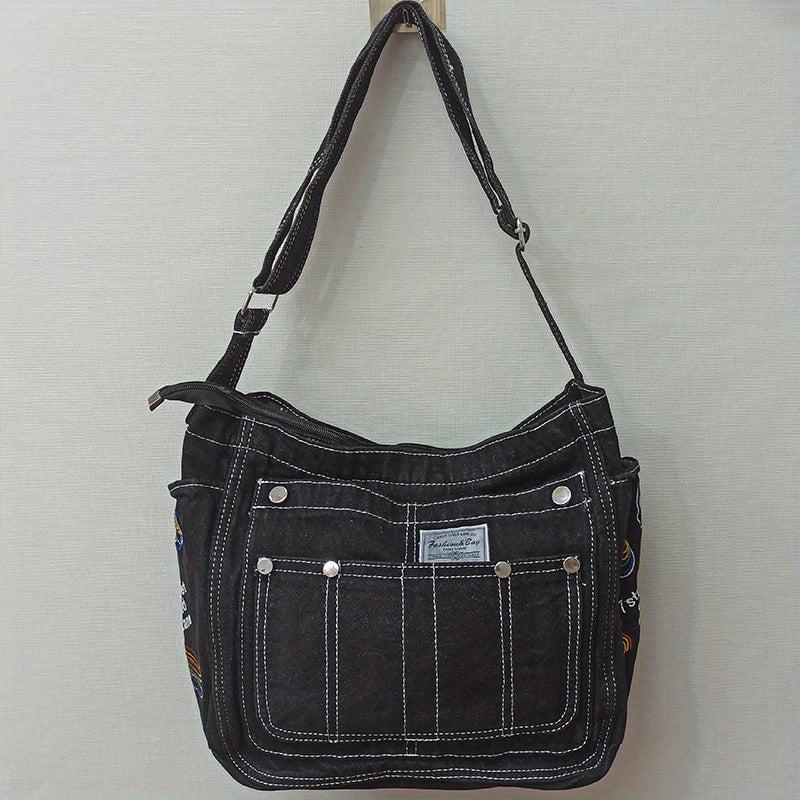 Stylish Denim Hobo Bag Crossbody Bag