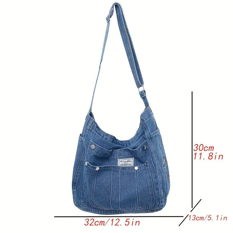 Stylish Denim Hobo Bag Crossbody Bag