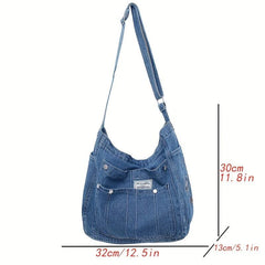 Stylish Denim Hobo Bag Crossbody Bag
