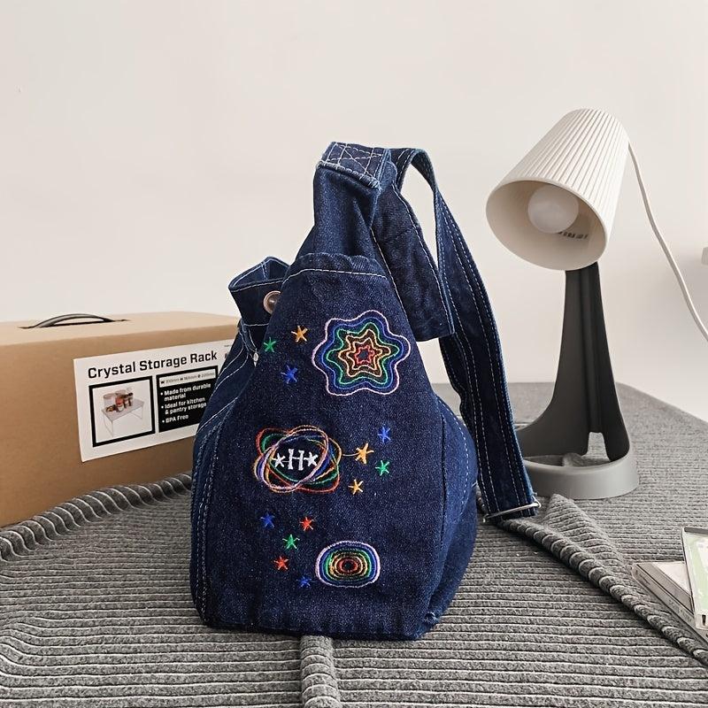 Stylish Denim Hobo Bag Crossbody Bag
