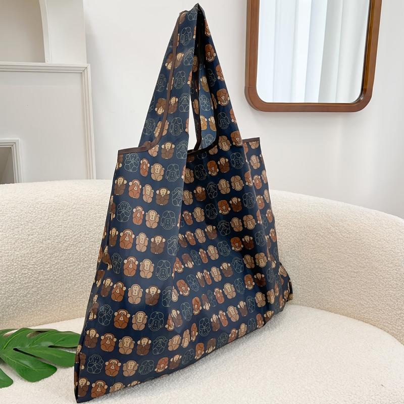 Monkey Pattern Folding Shopping Bag Reusable Grocery Bag Large Capacity