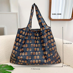 Monkey Pattern Folding Shopping Bag Reusable Grocery Bag Large Capacity