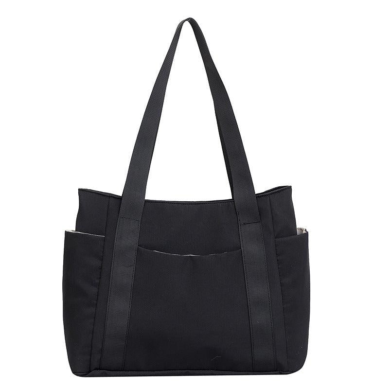Large Capacity Nylon Tote Bag Pockets Shoulder Bag Versatile Handbag