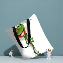 Frog Print Tote Bag Canvas Handbag Large Shopping Bag