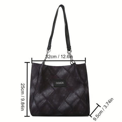 Vintage Plaid Pattern Tote Bag Large Capacity Shoulder Bag