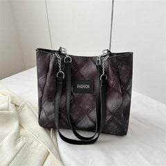 Vintage Plaid Pattern Tote Bag Large Capacity Shoulder Bag
