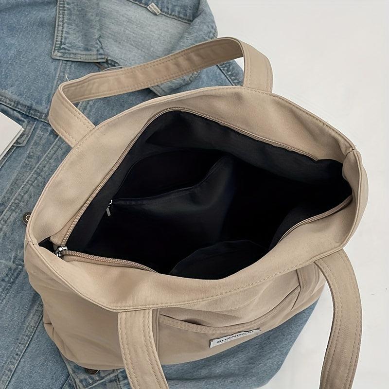 Oxford Cloth Tote Bag Lightweight Travel Shoulder Bag Large Capacity
