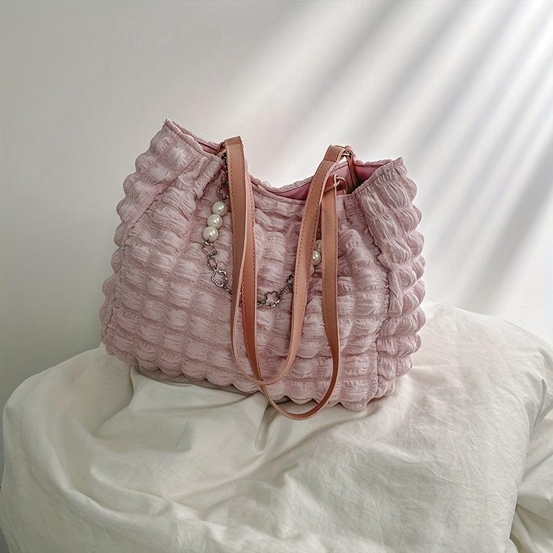 Cloud Pleated Hobo Bag Underarm Tote Casual Handbag