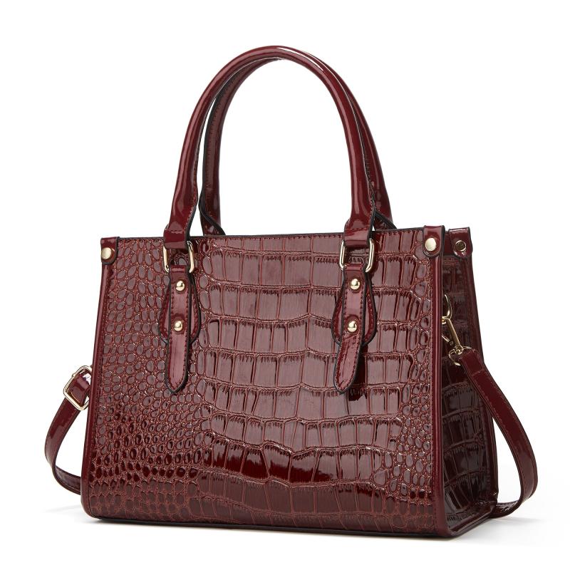 Crocodile Pattern Tote Bag Faux Leather Shoulder Bag