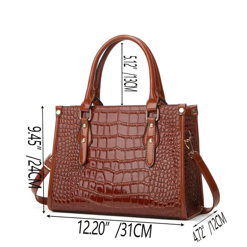 Crocodile Pattern Tote Bag Faux Leather Shoulder Bag