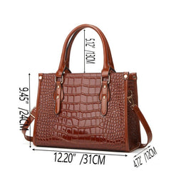 Crocodile Pattern Tote Bag Faux Leather Shoulder Bag