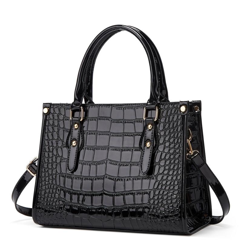 Crocodile Pattern Tote Bag Faux Leather Shoulder Bag
