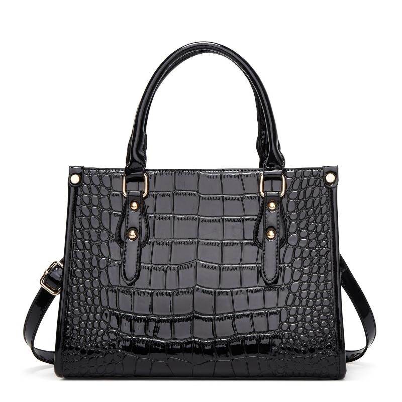 Crocodile Pattern Tote Bag Faux Leather Shoulder Bag