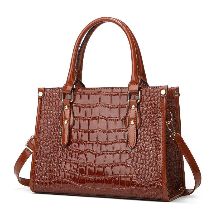 Crocodile Pattern Tote Bag Faux Leather Shoulder Bag