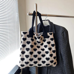 Love Pattern Shoulder Bag Handbag Women's Stylish Crochet Bag