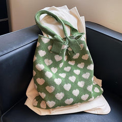 Love Pattern Shoulder Bag Handbag Women's Stylish Crochet Bag