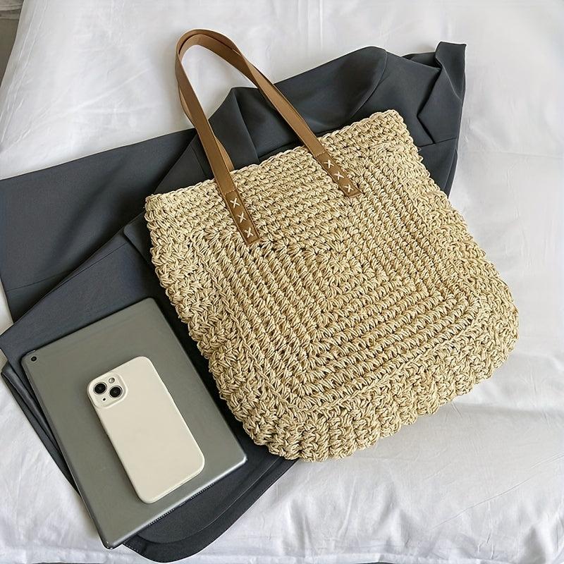 Straw Woven Summer Tote Bag Beach Shoulder Women's Handbag