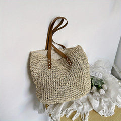 Straw Woven Summer Tote Bag Beach Shoulder Women's Handbag