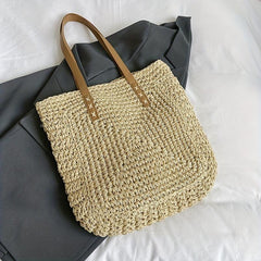 Straw Woven Summer Tote Bag Beach Shoulder Women's Handbag