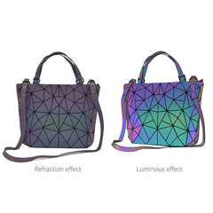 Geometric Pattern Tote Bag Luminous Shoulder Handbag