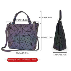 Geometric Pattern Tote Bag Luminous Shoulder Handbag