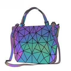 Geometric Pattern Tote Bag Luminous Shoulder Handbag