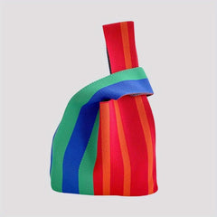 Striped Print Multicolored Knitted Casual Handbag Large Capacity