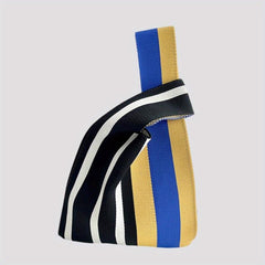 Striped Print Multicolored Knitted Casual Handbag Large Capacity