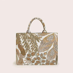 Vintage Flower Embroidery Tote Bag Classic Handbag For Wor