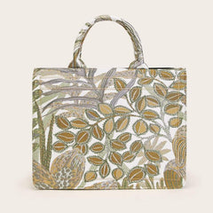 Vintage Flower Embroidery Tote Bag Classic Handbag For Wor