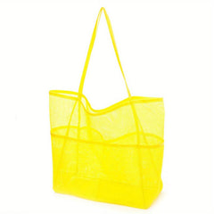 Large Capacity Mesh Tote Bag Waterproof Storage Shoulder Bag