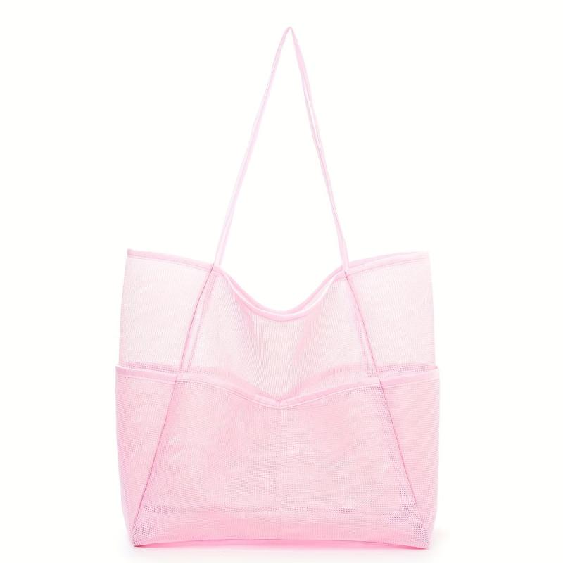 Large Capacity Mesh Tote Bag Waterproof Storage Shoulder Bag