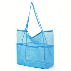 Large Capacity Mesh Tote Bag Waterproof Storage Shoulder Bag