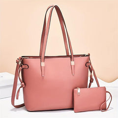 Women's Faux Leather Tote Bag Set Work Large Capacity Classic Bags