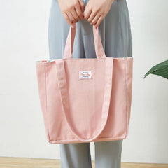 Summer Fruit Print Tote Bag Canvas Shoulder Bag Portable Storage Bag