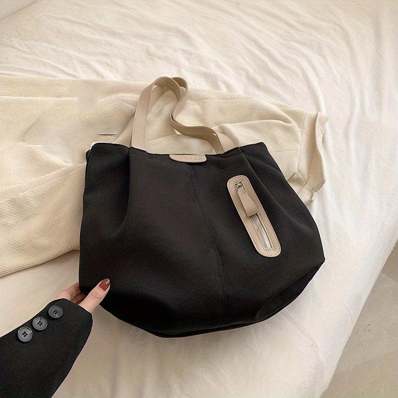 Large Capacity Ruched Shoulder Bag for Work & Shopping