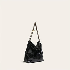 Argyle Pattern Shoulder Bag Solid Tote Chain Bag for Work