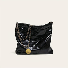 Argyle Pattern Shoulder Bag Solid Tote Chain Bag for Work