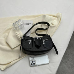 Y2K Women's Underarm Bag with Buckle Zipper