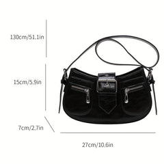 Y2K Women's Underarm Bag with Buckle Zipper