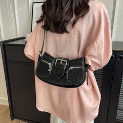 Y2K Women's Underarm Bag with Buckle Zipper