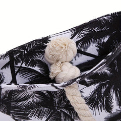 Coconut Tree Beach Tote Bag Large Canvas Shoulder Shopping Zipper Bag