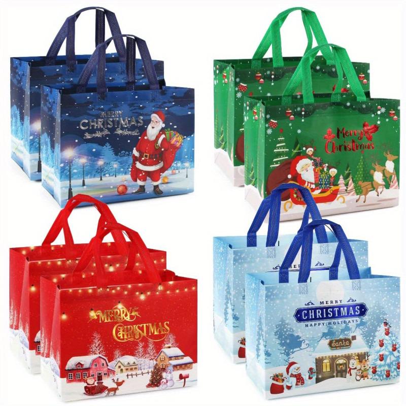 8PCS Christmas Gift Bags Non Woven Shopping Tote Bags With Handles
