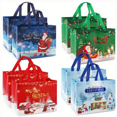 8PCS Christmas Gift Bags Non Woven Shopping Tote Bags With Handles